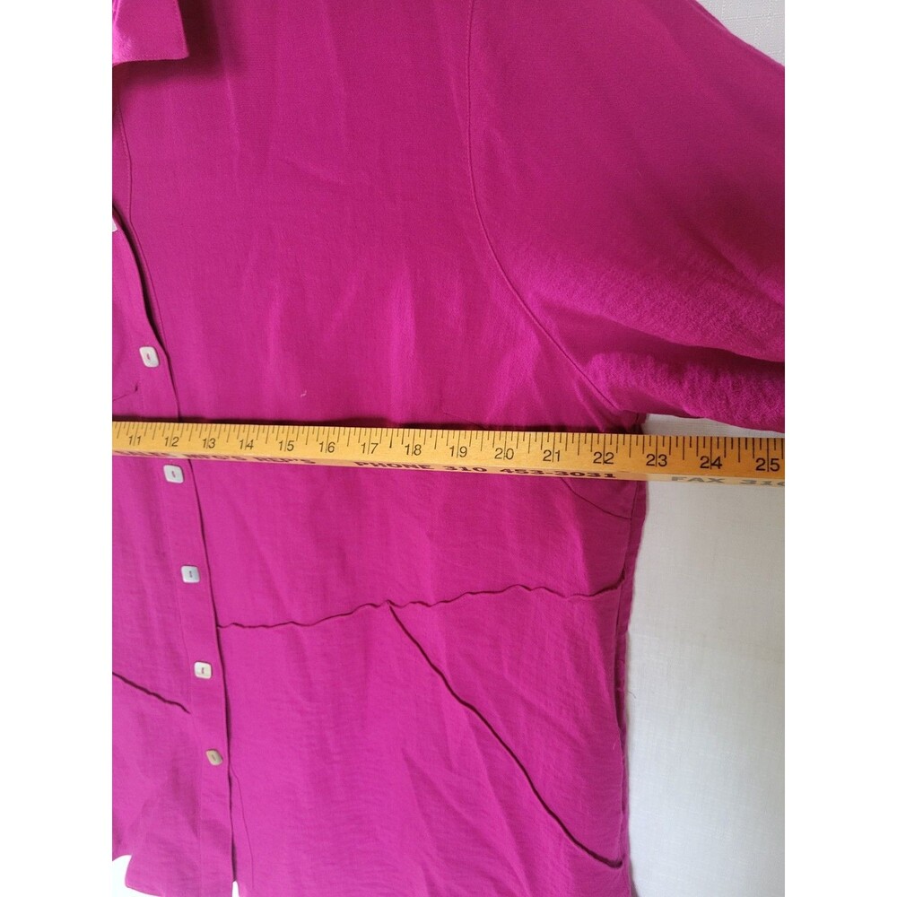 John Mark Tunic Women's XL Button Up Raspberry Boho Lagenlook - Picture 6 of 10